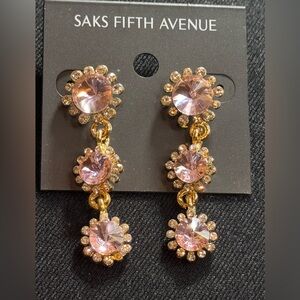 Pink Crystal Dangle Earrings - Saks Fifth Avenue